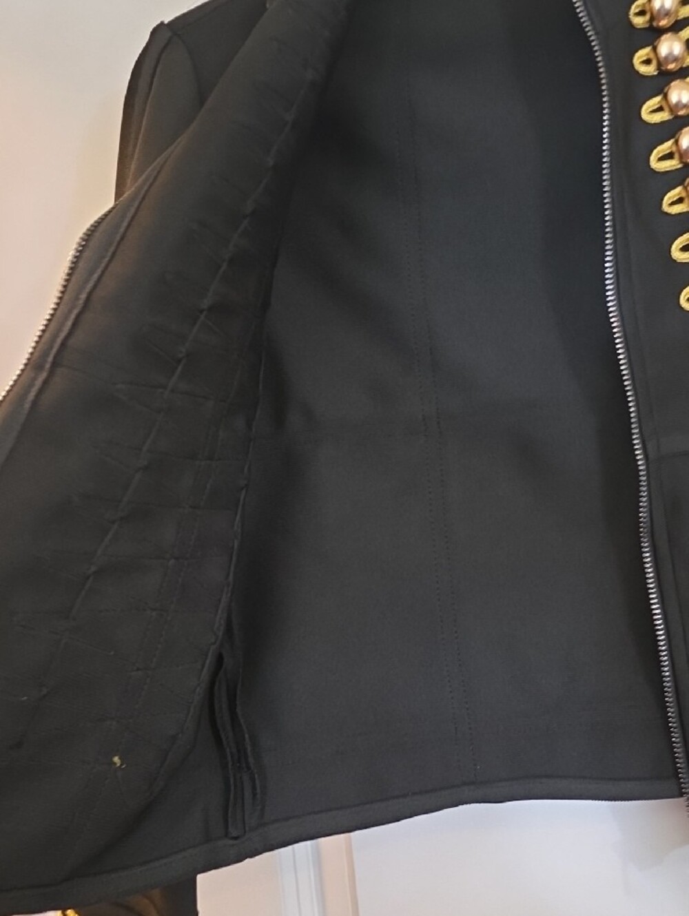 Black Napoleon Style Gold Accent Military Jacket - Picture 9 of 9